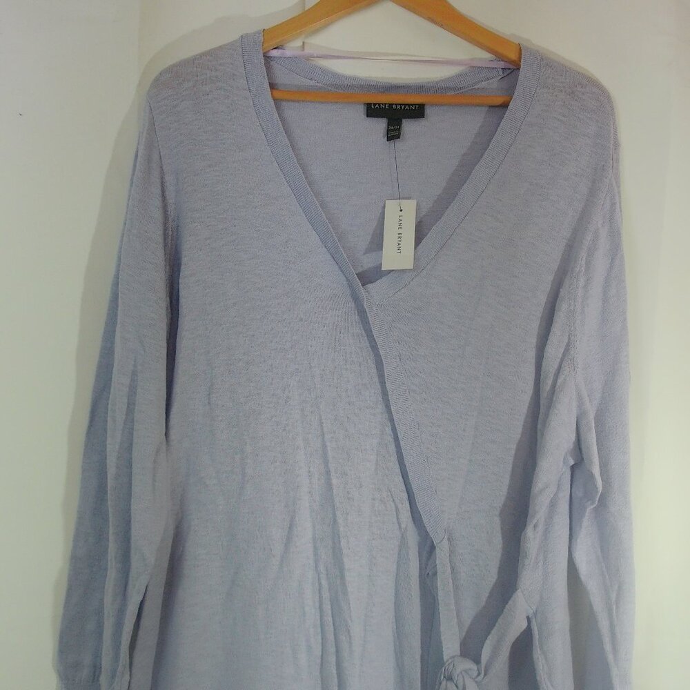 NWTS Lane Bryant Lavender Waist Tie Sweater Size 26/28